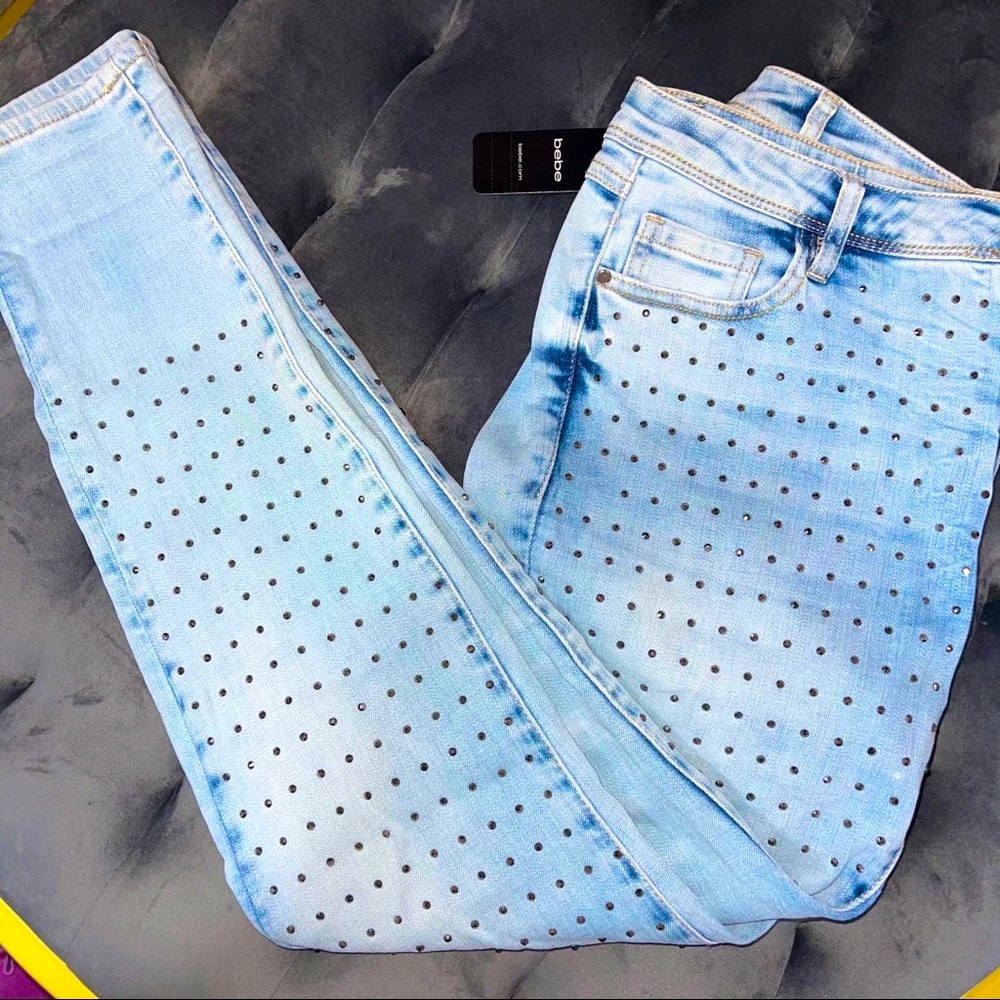Bebe Bejeweled Rhinestone Jeans
